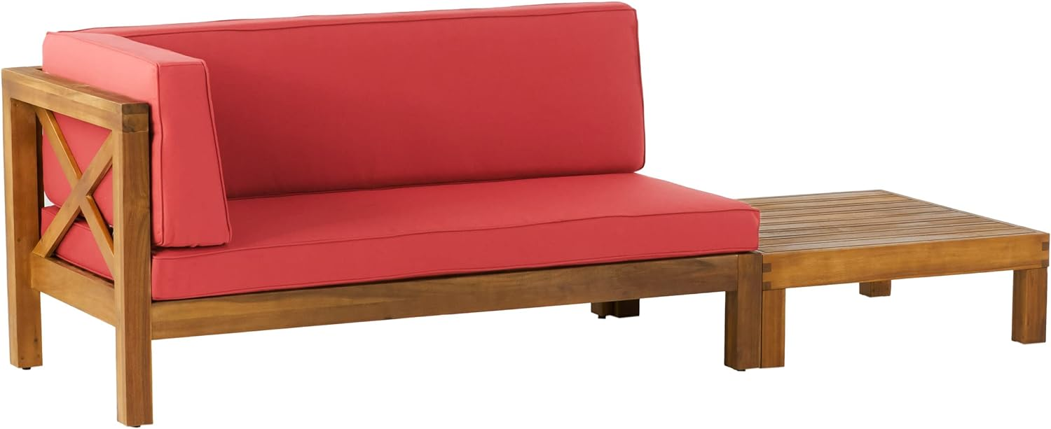Brava Outdoor X-Back Corner Bench with Coffee Table