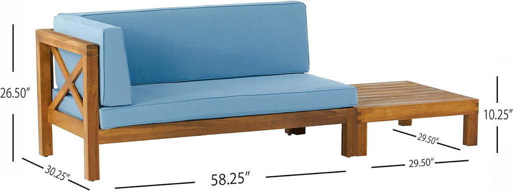 Brava Outdoor X-Back Corner Bench with Coffee Table