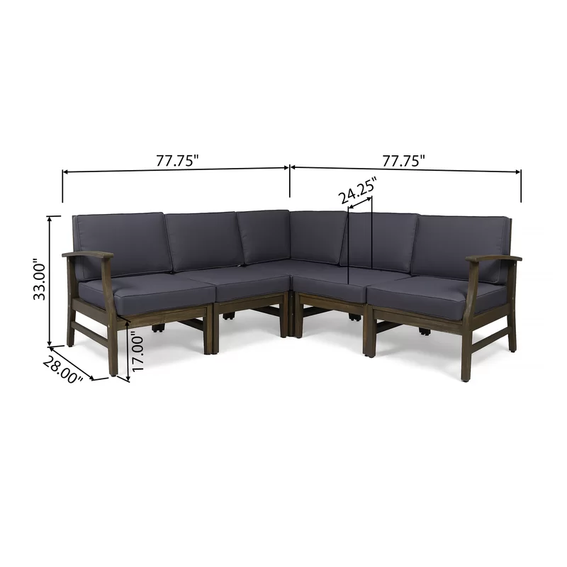 Perla Outdoor L-Shape Sectional Sofa