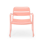 Outdoor Iron Chair with Open Slat Design and Curved Arms, Set of 2