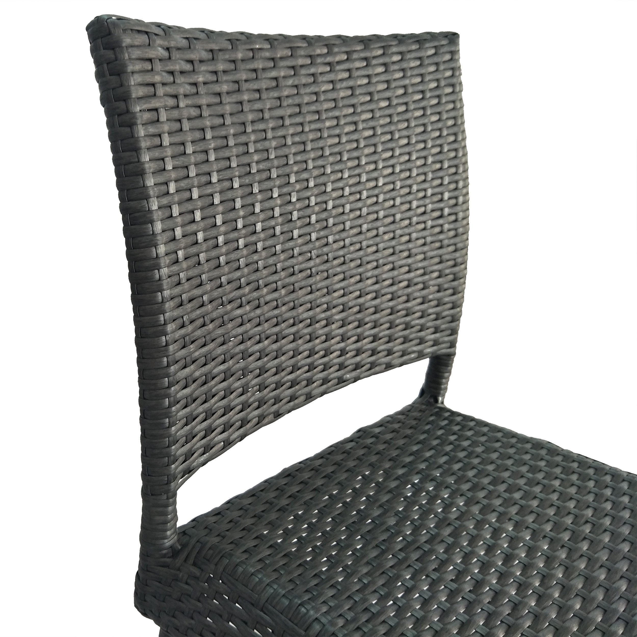 29" Outdoor Rattan Armless Barstools, Set of 2