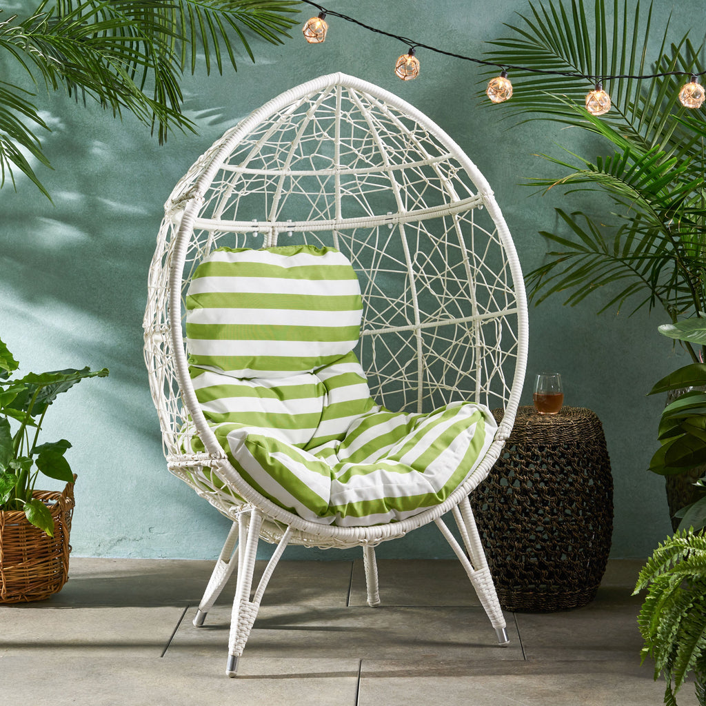 Outdoor Chair with Teardrop Shape and Mesh Design