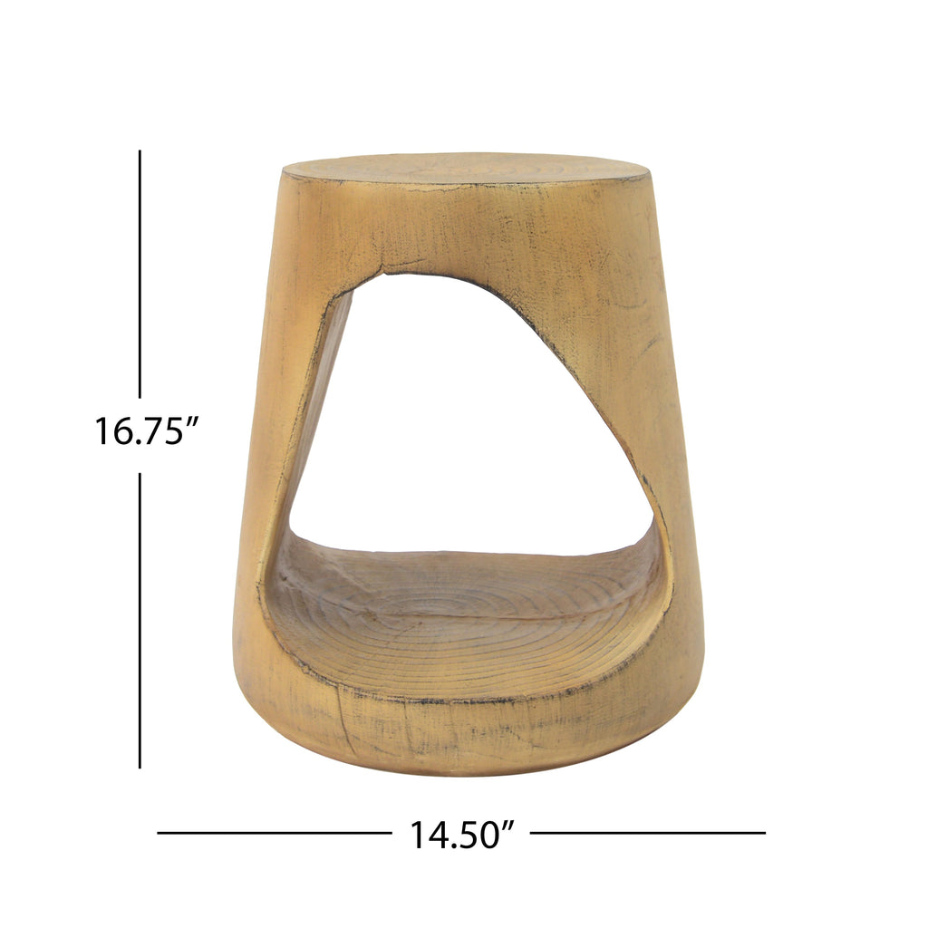 Outdoor Hollow Side Table with Wood-like Texture