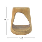 Outdoor Hollow Side Table with Wood-like Texture