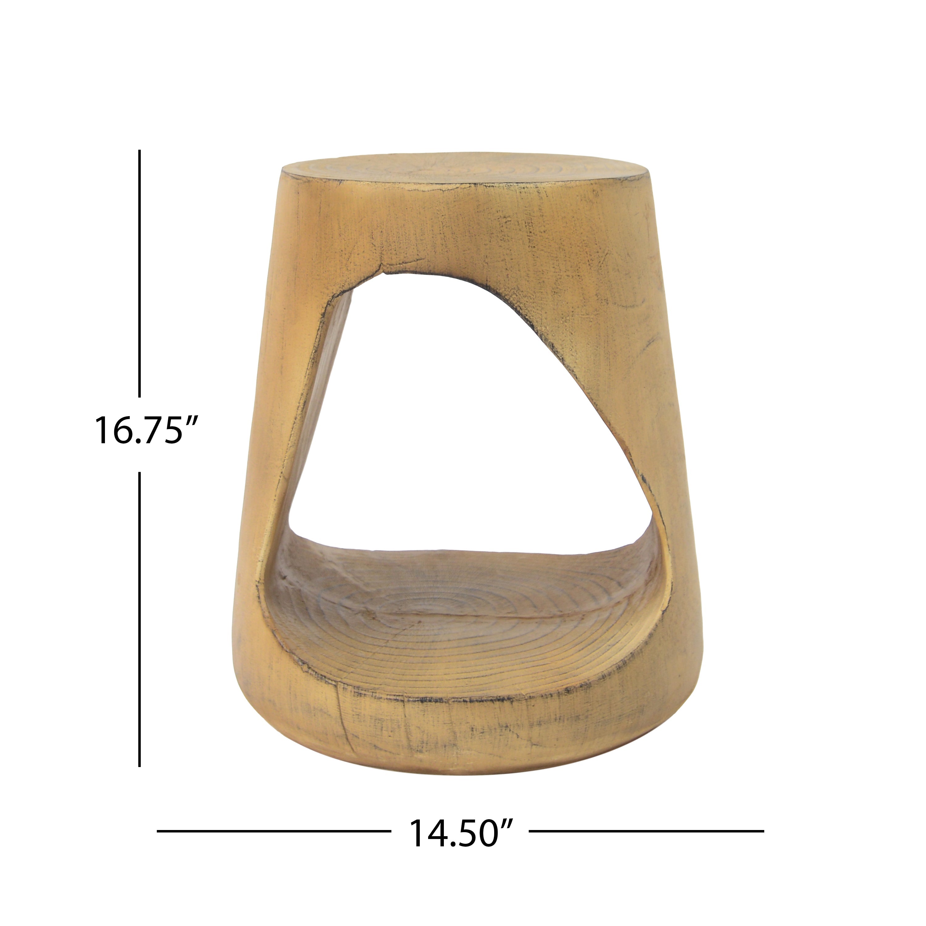Outdoor Hollow Side Table with Wood-like Texture