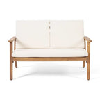 Brixton Outdoor Acacia Wood 4 Seater Chat Set with Cushions