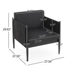Outdoor Club Chair with Tapered Legs and Back Cushion
