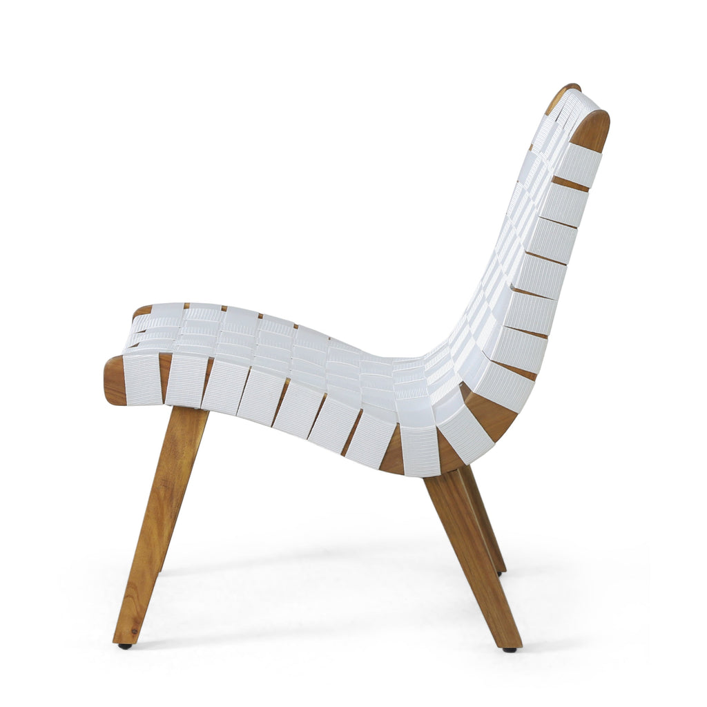 Rhythmus 3-Piece Outdoor Chat Set with 2 Curved Chairs Design and Slatted Table Top