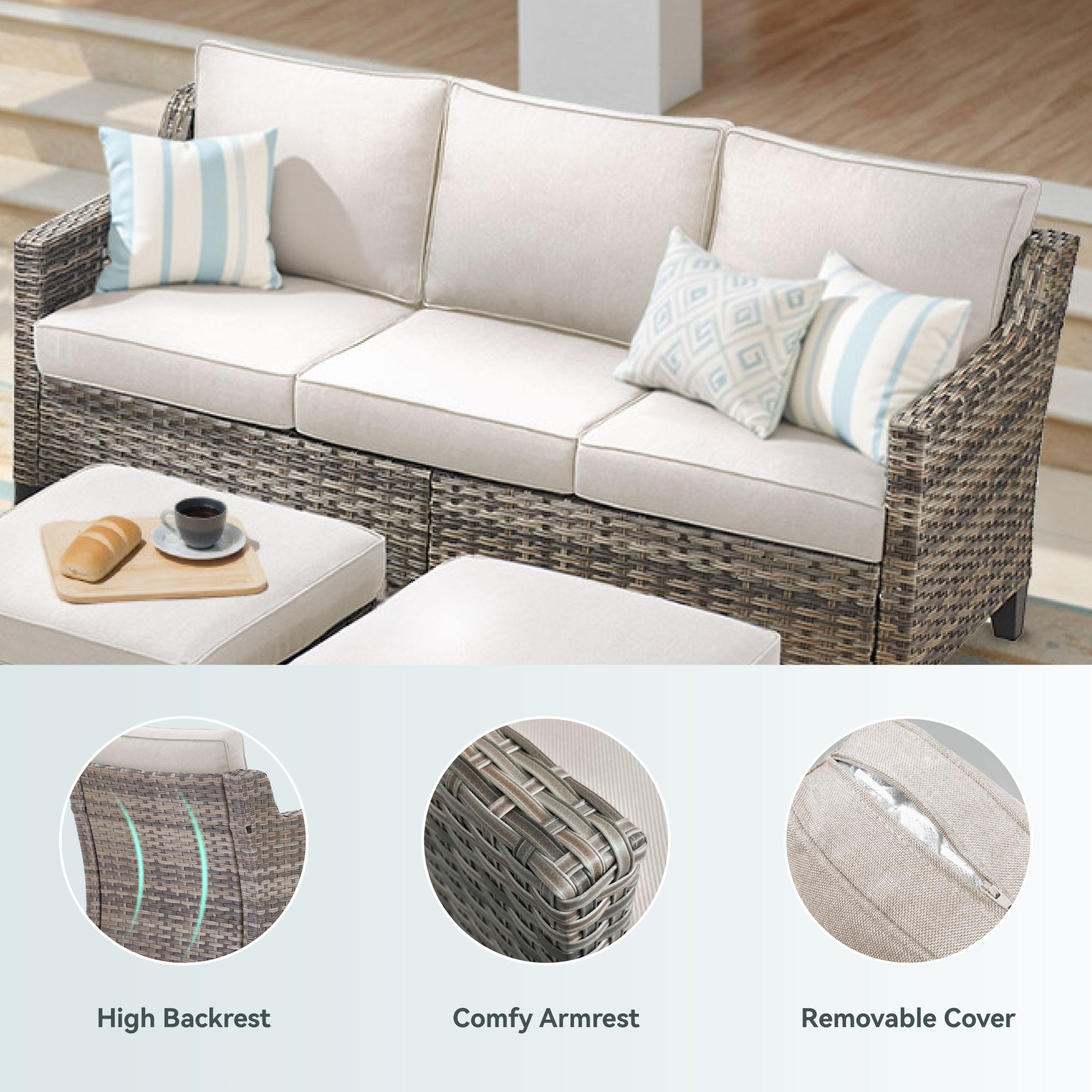 Tatum Outdoor 3-Seat Sofa