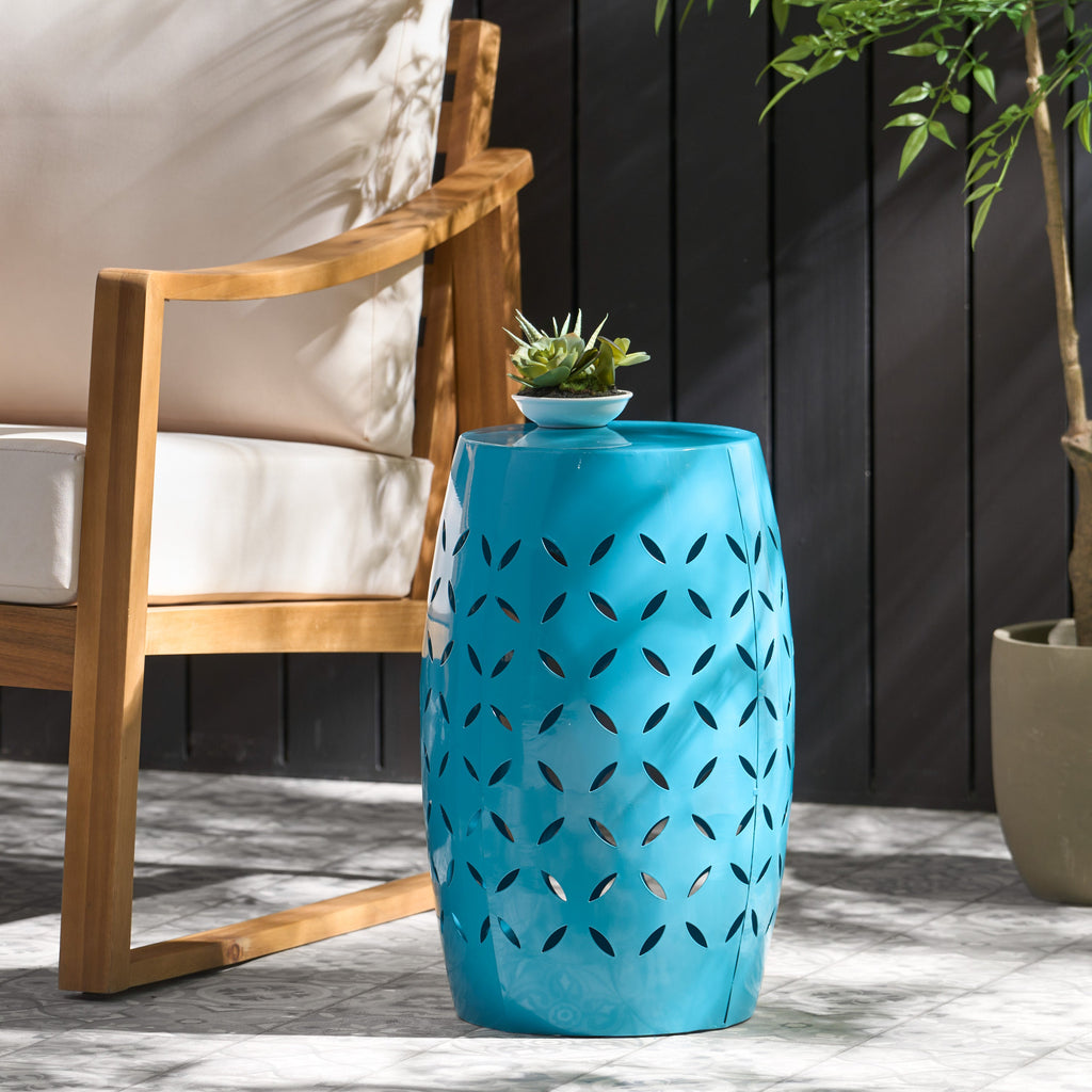 Lilac Outdoor Metal Cutout Accent Table