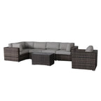 Pre-Assembled 7-Piece Rattan Sectional