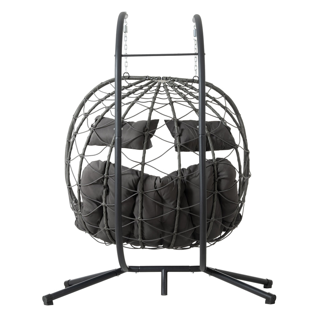 2-Person Swinging Egg Chair with Stand