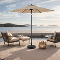 9' Outdoor Patio Umbrella Outdoor Table Umbrella with Push Button Tilt and Crank, Base Not Included