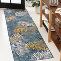Calypso Coastal Casual Palm Frond Reversible Machine-Washable Indoor/Outdoor Runner Rug
