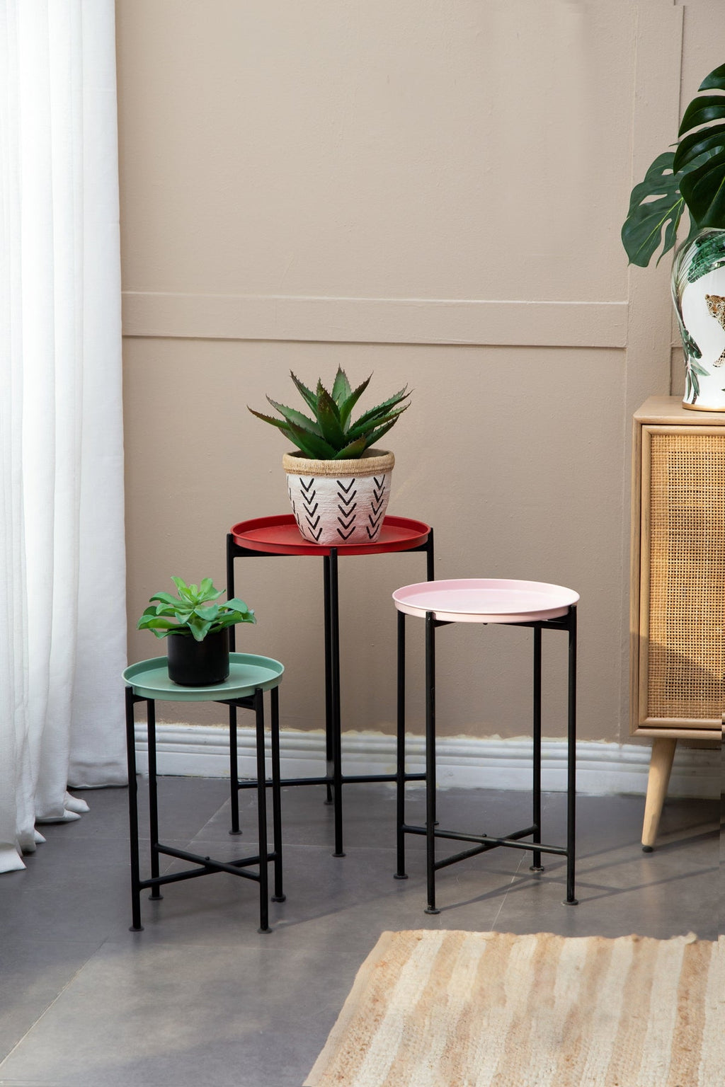 Multicolor Nesting Plant Stands, Set of 4