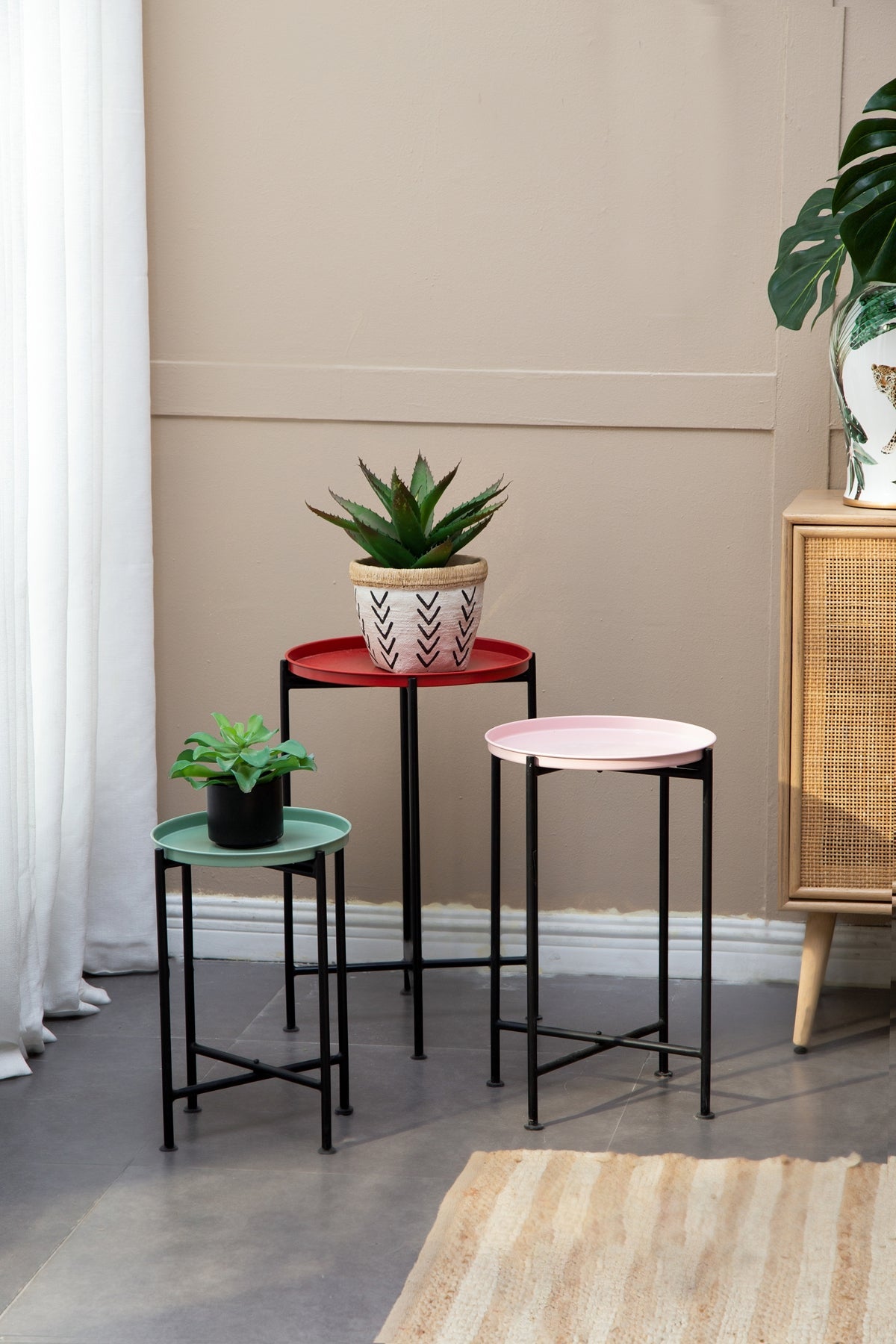 Multicolor Nesting Plant Stands, Set of 4