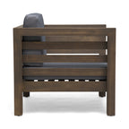 Oana Outdoor Acacia Wood Club Chair with Cushion