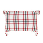 Tasseled Plaid Outdoor Polyester Filled Throw Pillow