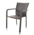 Larache Outdoor Wicker Dining Arm Chair, Set of 4