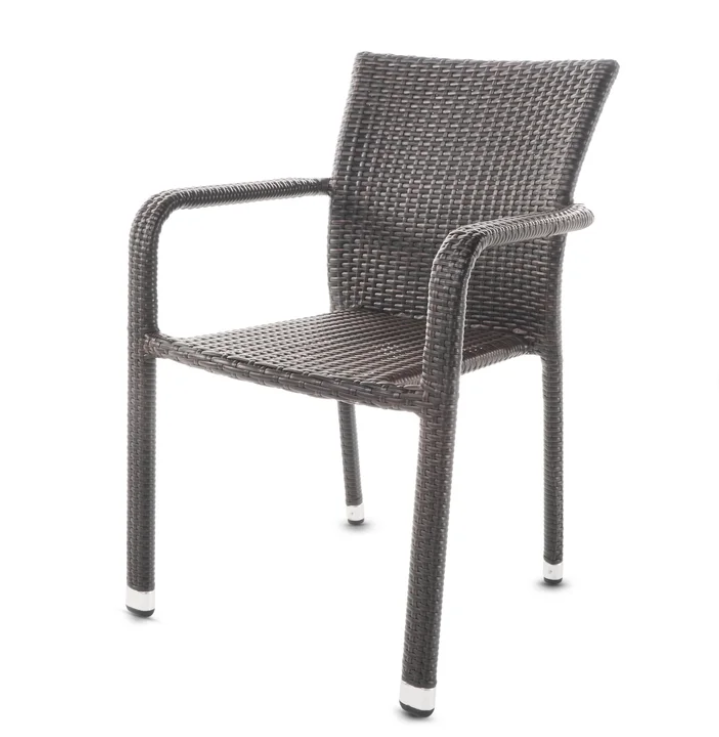 Larache Outdoor Wicker Dining Arm Chair, Set of 4