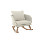 Contemporary Minimalist Wicker Rocking Chair with Cushions