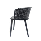 Rejoiced Outdoor Dining Chair with Geometric Lattice Design and Curved Back, Set of 2