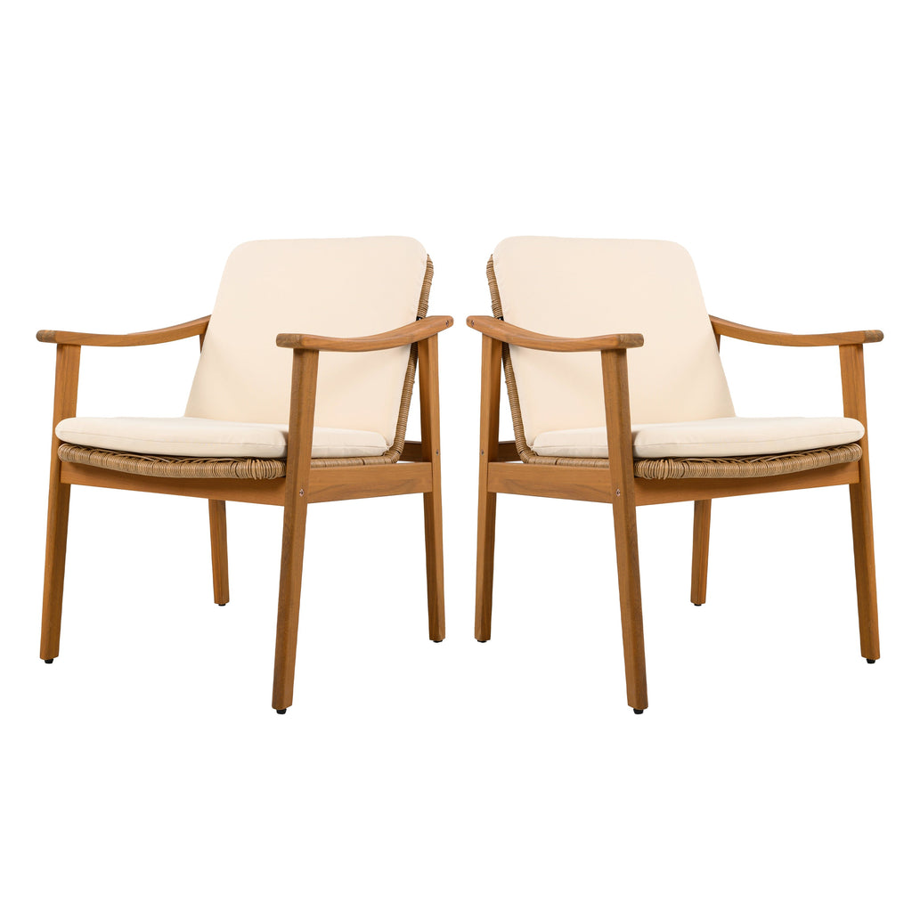 Avenue Acacia Wood Outdoor Dining Chairs, Set of 2