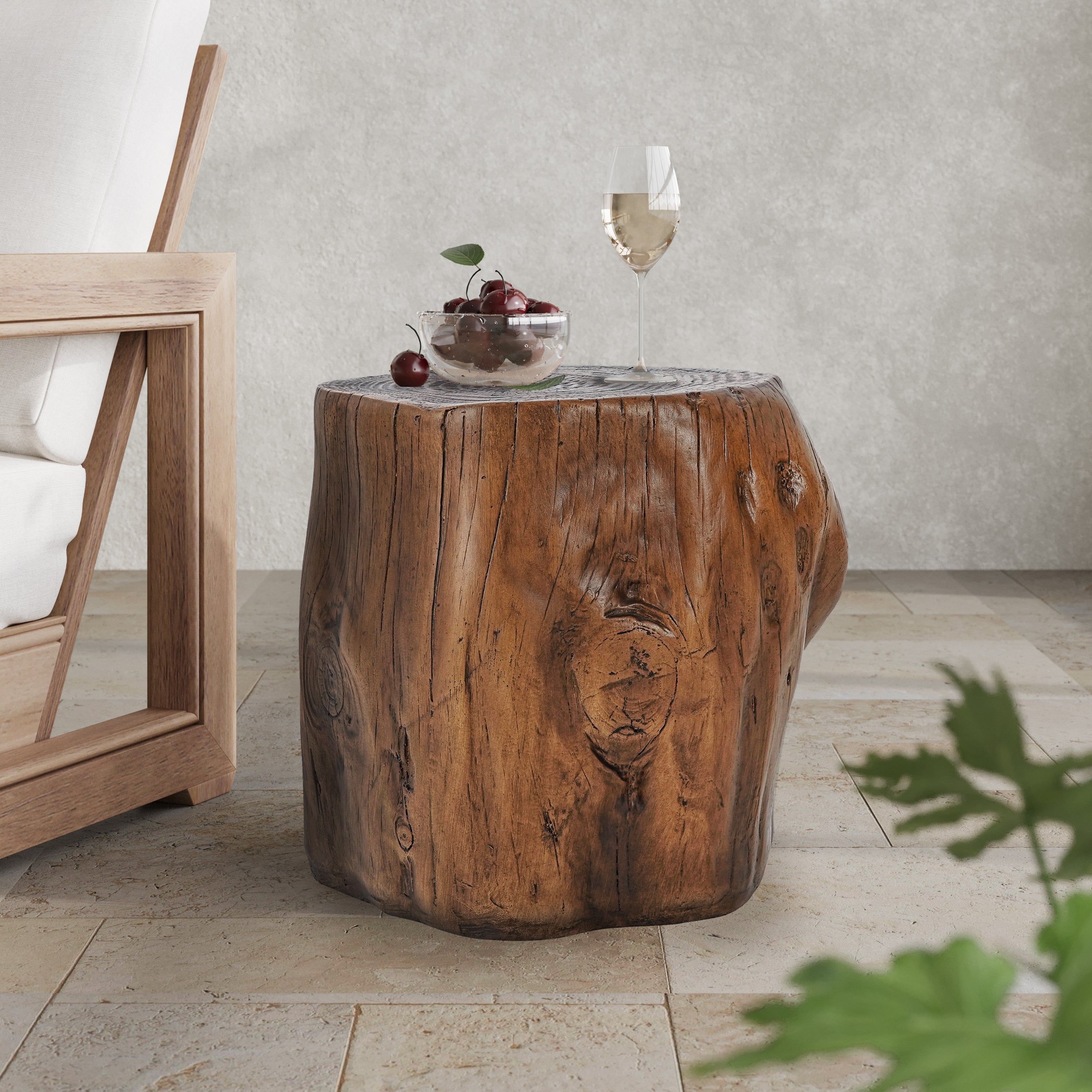Tree Stump Outdoor Side Table