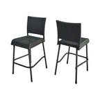 29" Outdoor Rattan Armless Barstools, Set of 2