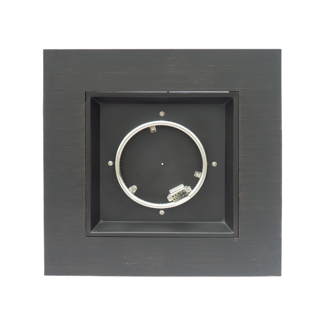 33" Outdoor Iron Square Propane Fire Pit, Tank Inside, 50,000 BTU