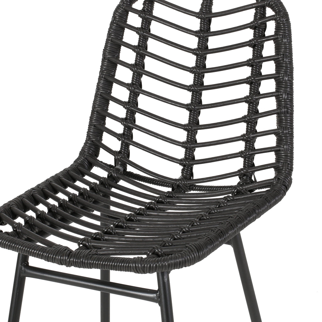 Sawtelle Outdoor Wicker Barstools, Set of 2
