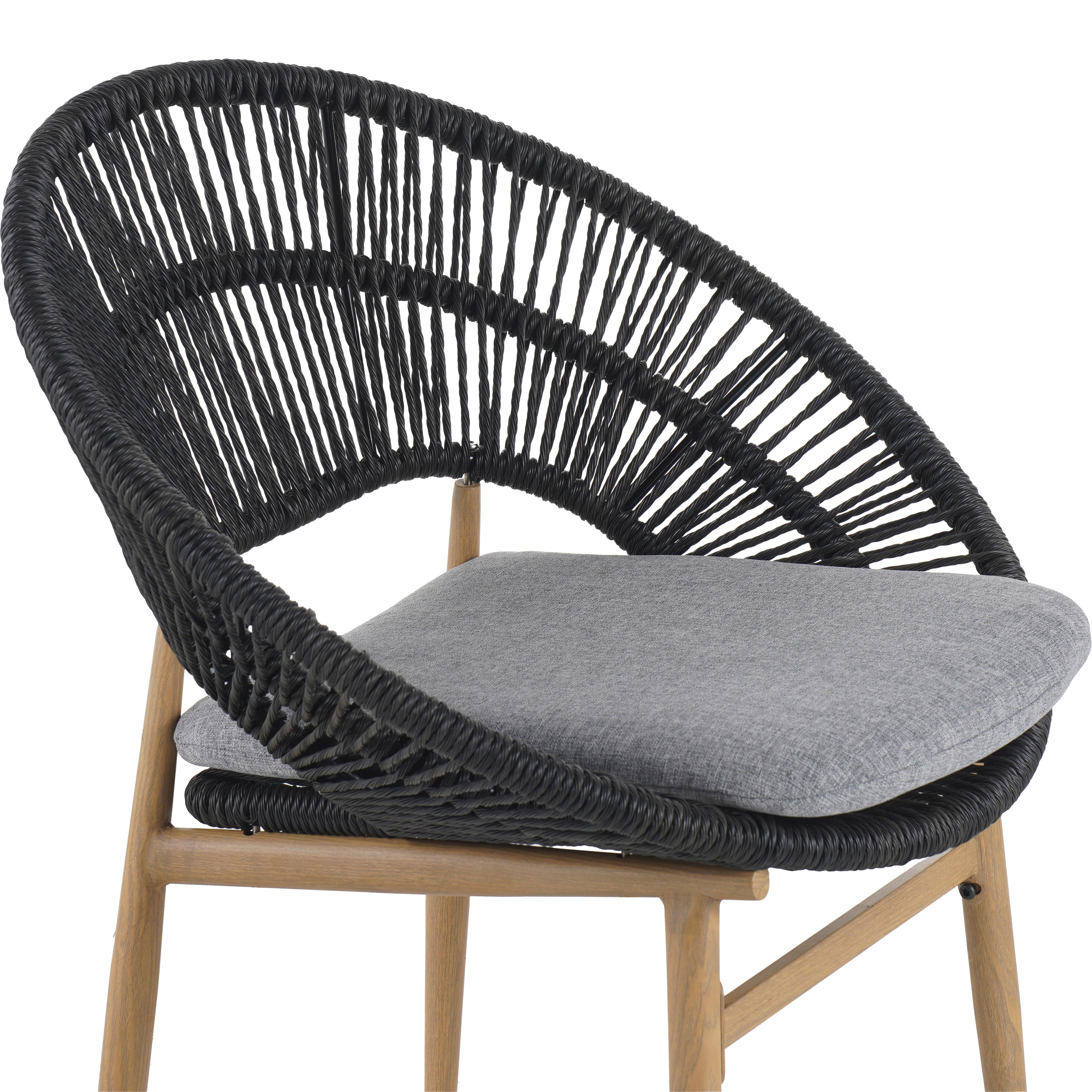 Cyril Outdoor Wicker Papasan Style Dining Chair, Set of 2