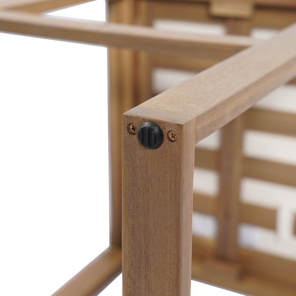Seacliff Outdoor Acacia Wood Barstools, Set of 2