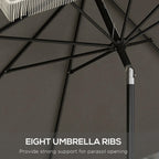 9' Fringe Edge Patio Umbrella with Push Button Tilt and Crank