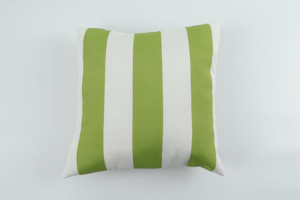 Lime & White Stripe Outdoor Square Pillows, Set of 2