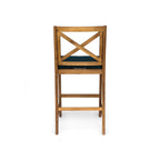 Perla Outdoor Acacia Wood Barstools, Set of 2