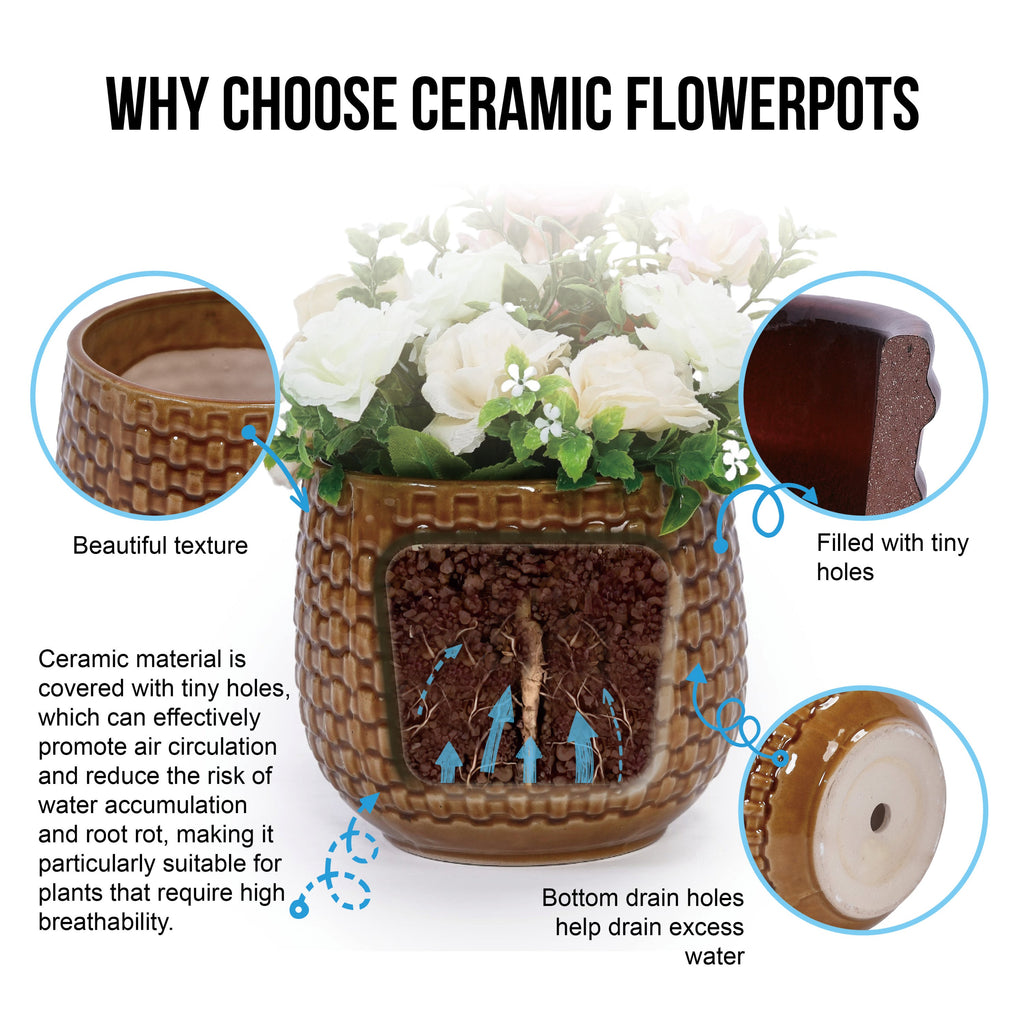 Bex Handmade Ceramic Planter, Set of 3