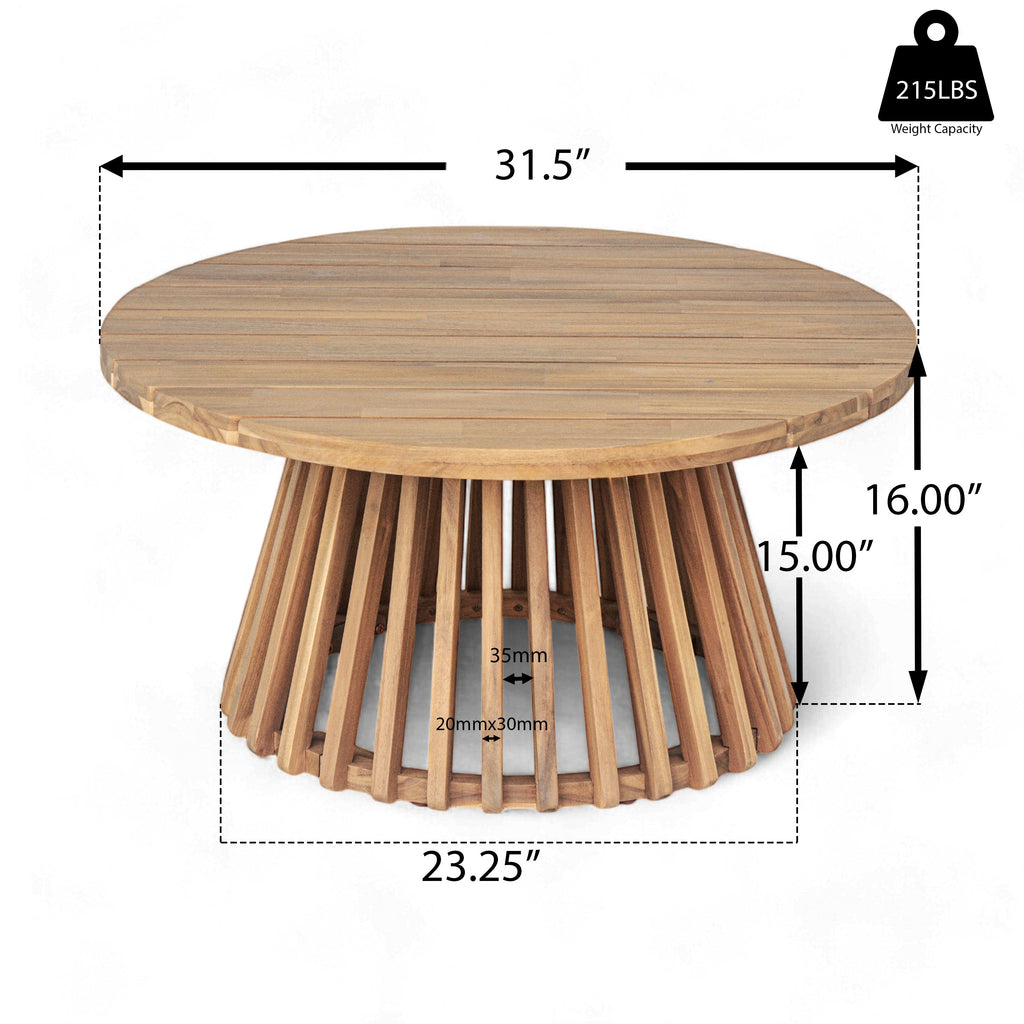 Tidewell Outdoor Acacia Wood Patio Furniture Set