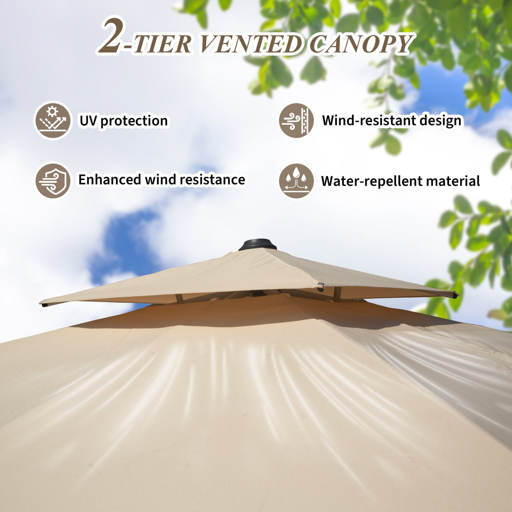 10'X10' Square Cantilever Umbrella with Center Pole, Base Not Included