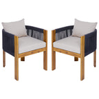 Matera Outdoor Wood & Rope Dining Chairs, Set of 2