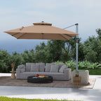 11' Outdoor Square Double Top Patio Umbrella, Base Not Included