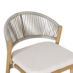 Outdoor Metal Frame Stools with Scallop-Shaped Backrest & Water-Resistant Cushions, Set of 2