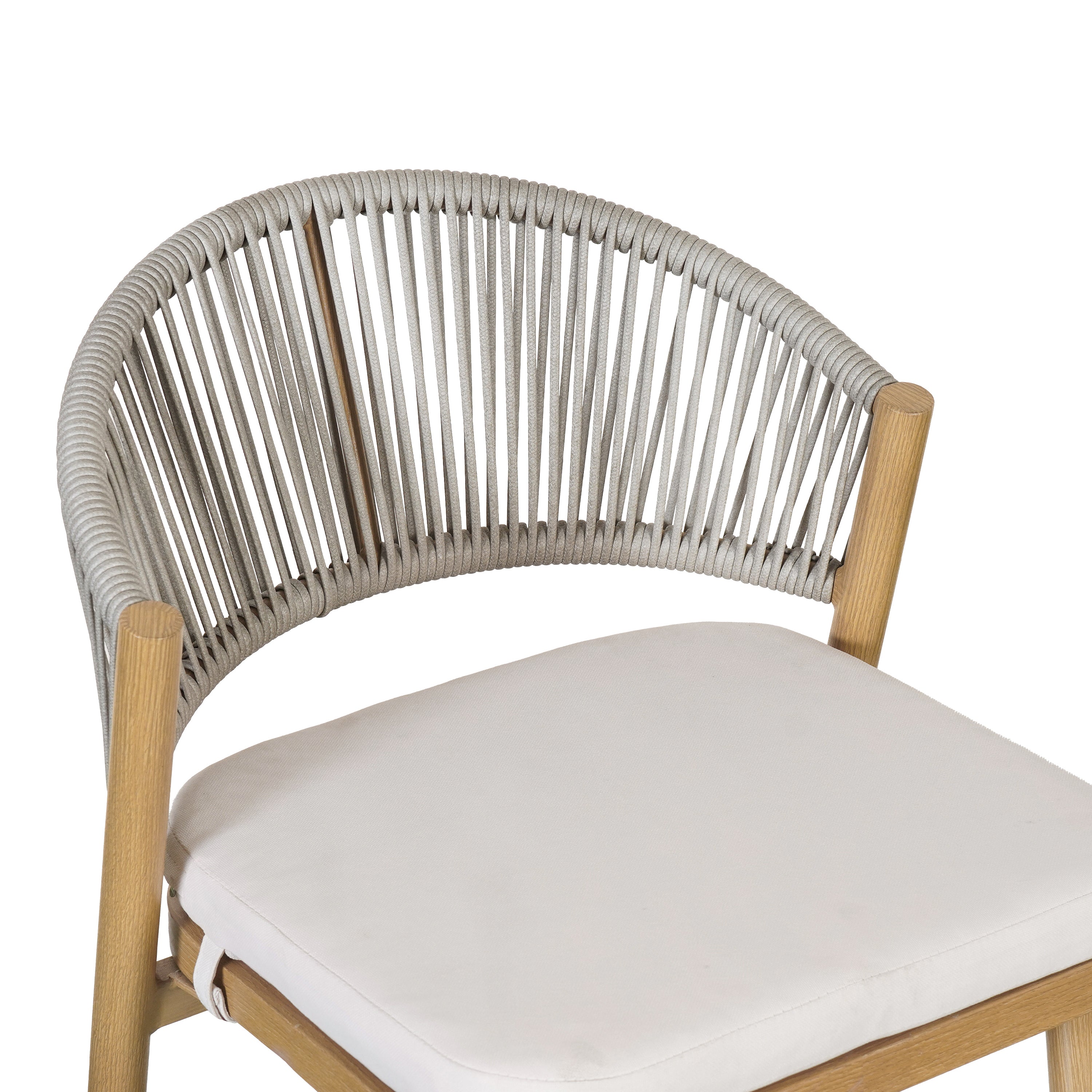 Outdoor Metal Frame Stools with Scallop-Shaped Backrest & Water-Resistant Cushions, Set of 2