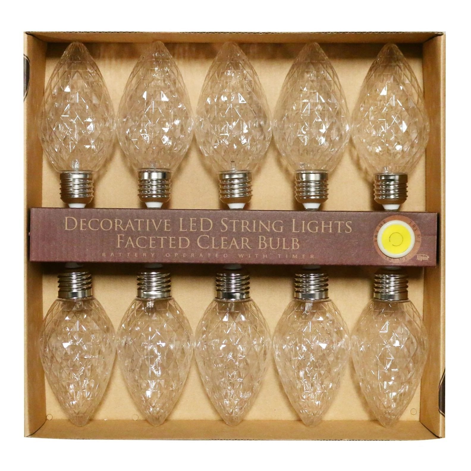 Alpine Decorative String Lights with Faceted LED Bulbs