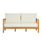 Khali 2 Piece Acacia Wood Outdoor Sofa Set with Cushions