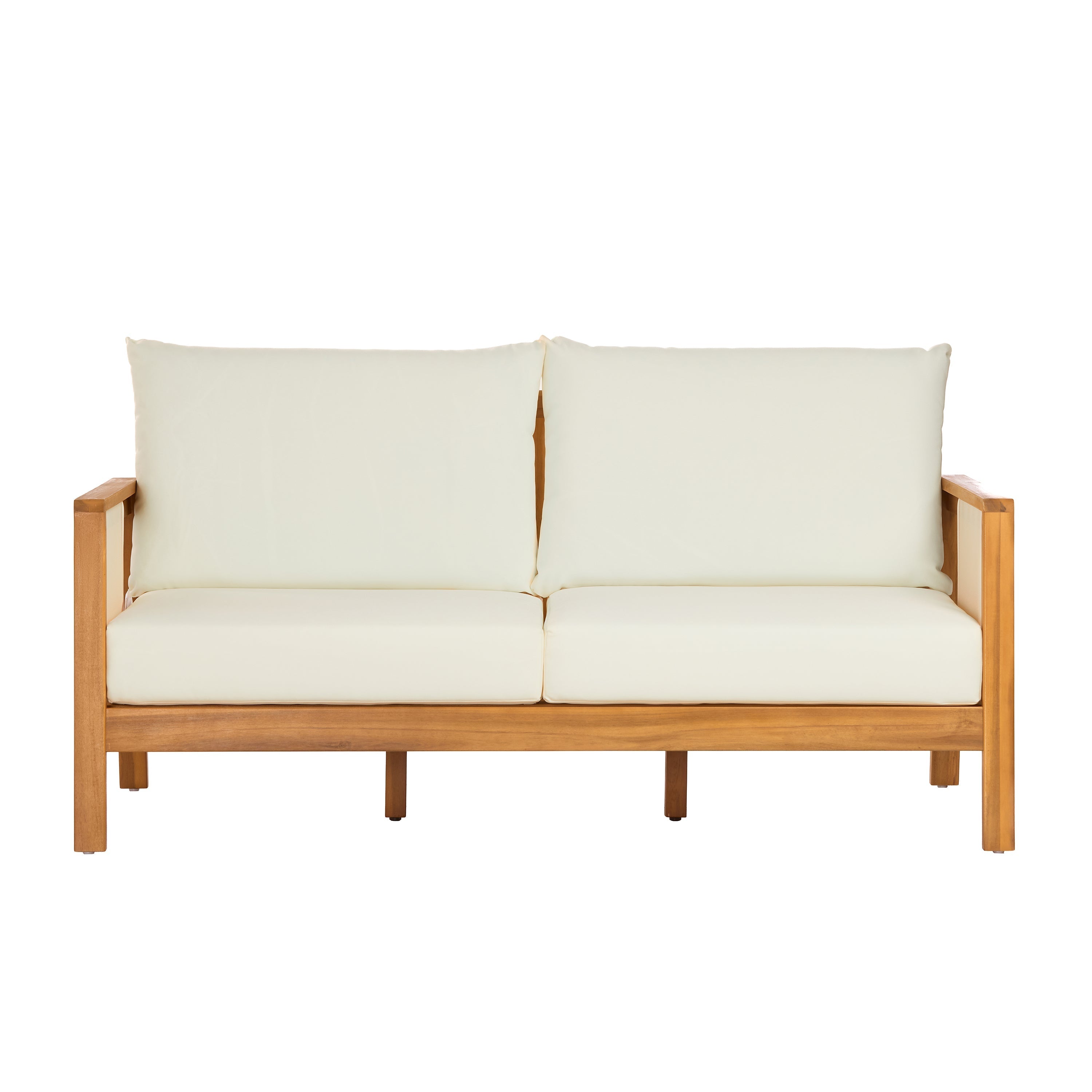 Khali 2 Piece Acacia Wood Outdoor Sofa Set with Cushions