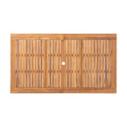 Solene Outdoor Acacia Wood 7-Pieces Expandable Dining Set with Umbrella Hole