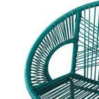 Entwined Outdoor Bar Stool with Ergonomic Design and Footrest, Set of 2