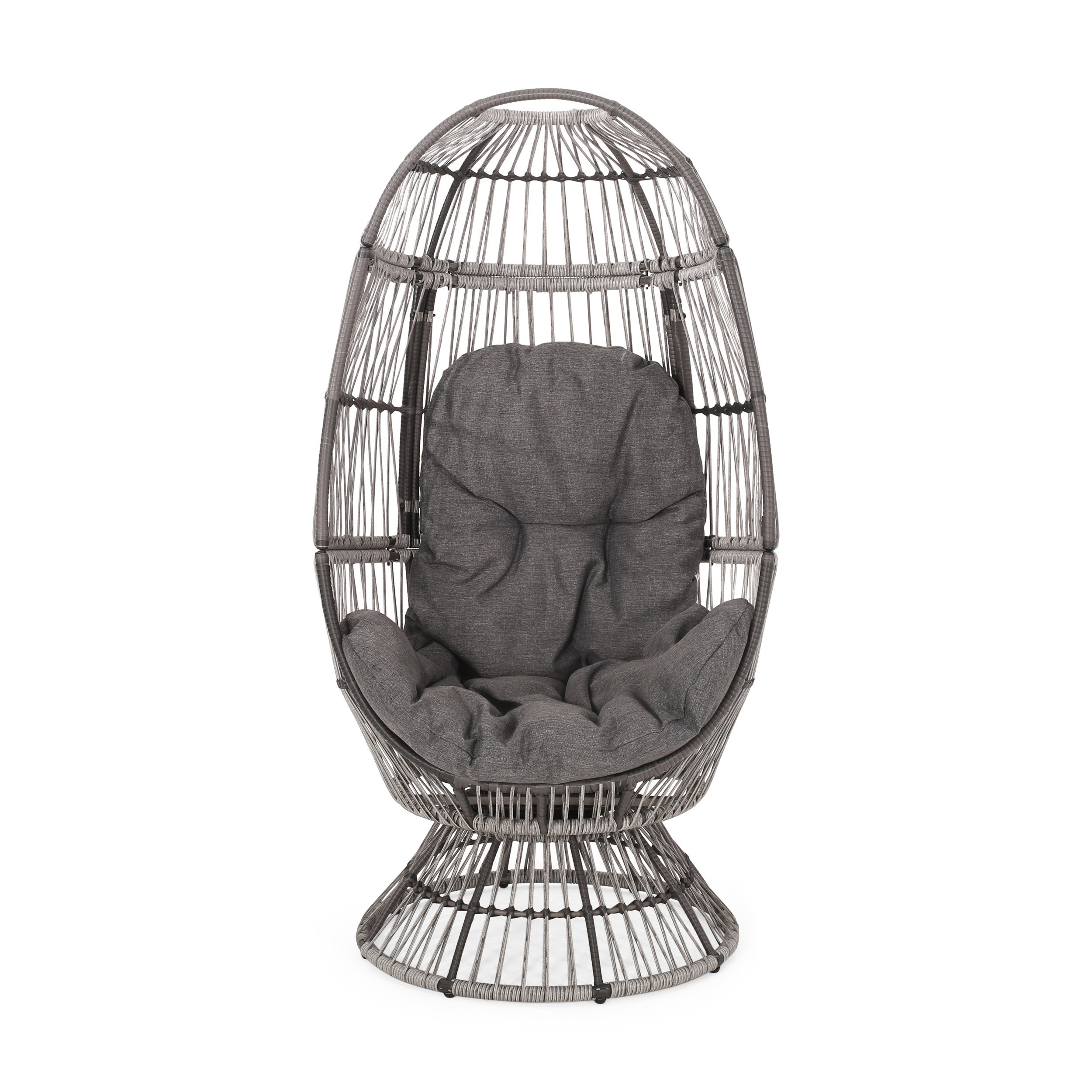 Lazulite Outdoor Egg Chair with Water-Resistant Cushion and Swivel Function