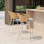 Santorini Wicker Outdoor Bar Stool, Set of 2